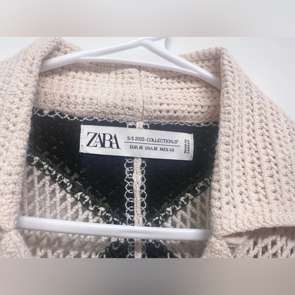 Zara Cream and Black Knit Cardigan - Picture 3 of 7